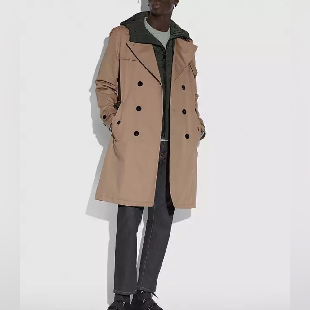 Coach Utility Trench Coat With Nylon Vest Sz 52 / Large NWT $895